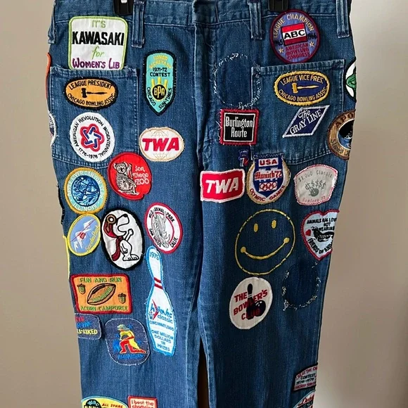 1960’s-1970’s Rare Vintage Patch Jeans - Picture 5 of 17